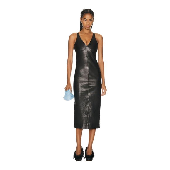 Khaite Dresses & Skirts - Khaite Ditka Leather Midi Dress Retail $3900 as Worn By Kendall Jenner Size 2